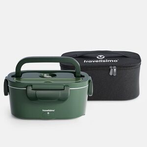 Travelismo Bari Electric Lunch Box + Carry Bag in Dark Green